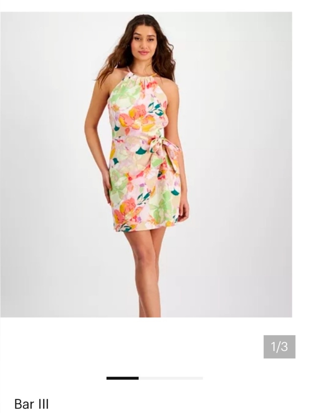 Bar III Multicolor Floral Dress in excellent condition / worn just once